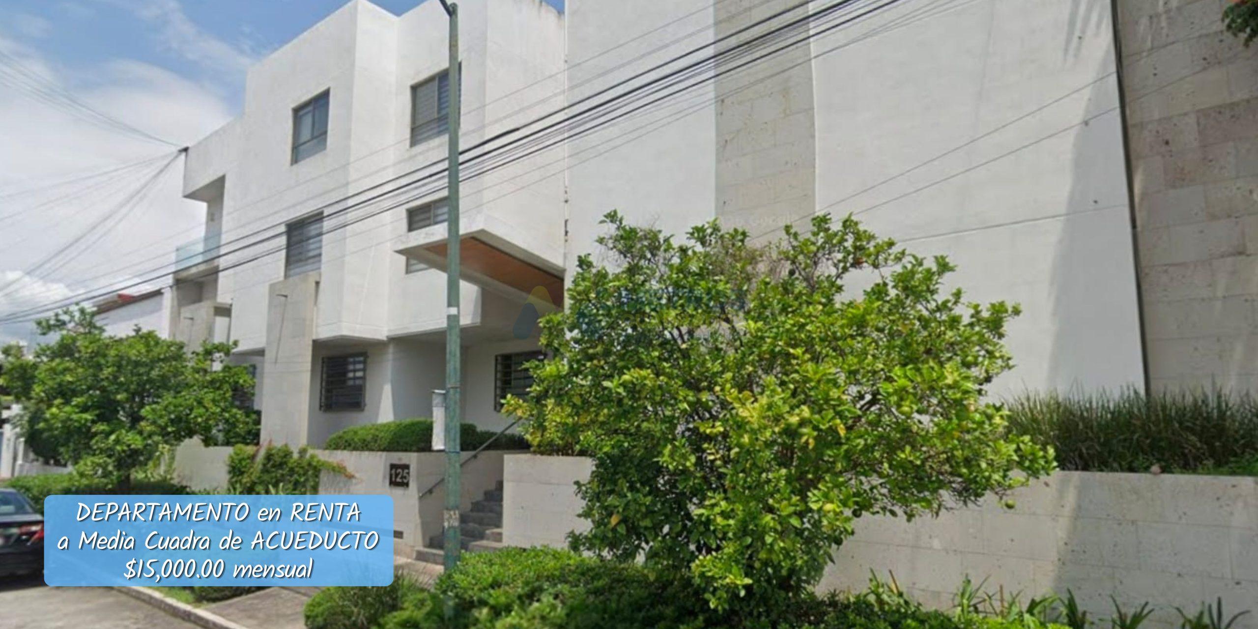 DEPARTAMENTO en RENTA a Media Cuadra de ACUEDUCTO